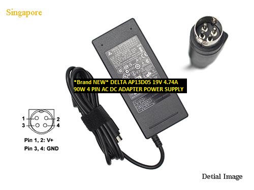 *Brand NEW* AP13D05 DELTA 19V 4.74A 90W 4 PIN AC DC ADAPTER POWER SUPPLY